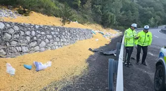 Bursa İnegöl'de Hayvan Yemi Yüklü Tır Devrildi: 2 Ağır Yaralı