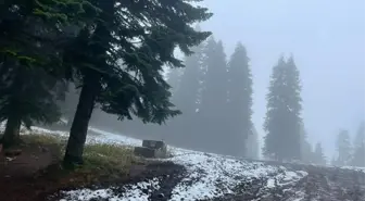 Bartın'ın Yüksek Kesimlerine Kar Yağdı