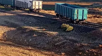 Siirt'te Yük Taşıyan Trenin Vagondan Raydan Çıktı