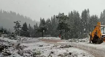 Sinop'un Hacıağaç Yaylası'na Mevsimin İlk Karı Yağdı