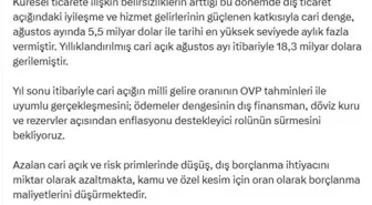 Cevdet Yılmaz: Cari İşlemler Dengesindeki Olumlu Gelişmeler Sürecek