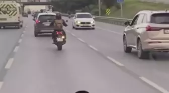 Maltepe D-100 Karayolu'nda otomobil geri geri gitti