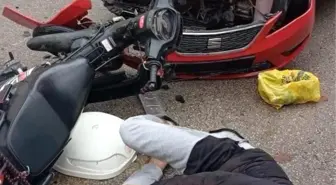 Adapazarı'nda Motosiklet ve Otomobil Kafa Kafaya Çarpıştı