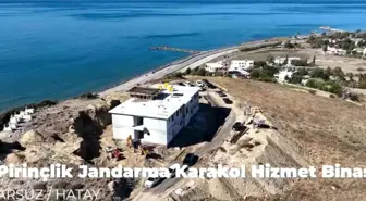 Hatay'ın Arsuz ilçesinde Jandarma Karakolu inşaatı devam ediyor