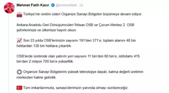Organize Sanayi Bölgeleri 371'e Ulaştı