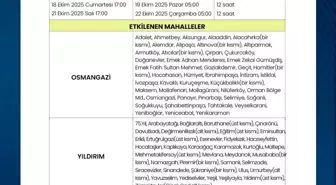 Bursa'da Su Kesintileri Başlıyor