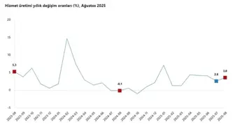 TÜİK Ağustos 2025 Hizmet Üretiminde Artış Kaydetti