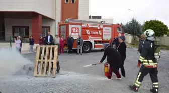 Havza Devlet Hastanesi'nde Yangın Eğitimi ve Tatbikatı Gerçekleştirildi