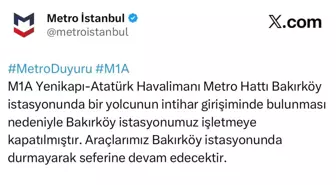 Bakırköy Metro İstasyonunda İntihar Olayı