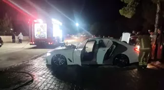 Bursa'da Hastane Otoparkında Araç Yangını