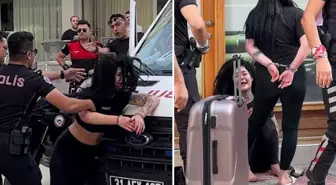 Kavga eden kadınları polis güçlükle ayırdı