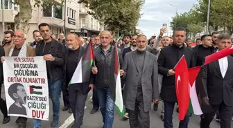 Çorlu'da Gazze Kararlılık Yürüyüşü Düzenlendi