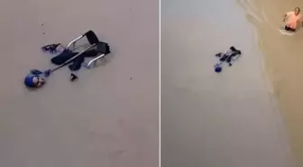 Hatay'da sel! Engelli kadın tekerlekli sandalyesiyle suya kapıldı