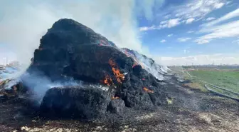 Karaman'da Yangında 300 Ton Saman Balyası Yandı