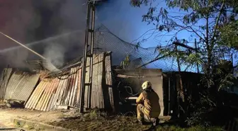 Küçükçekmece'de Halı Yıkamacıda Yangın: Elektrik Tellerine Sıçradı