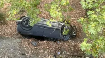 Gölbaşı'nda Otomobilin Şarampole Yuvarlanması Sonucu 1 Yaralı