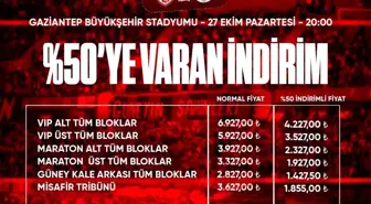 Gaziantep FK'den Fenerbahçe Maçı için Yüzde 50 Bilet İndirimi