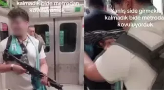 Kadıköy metro yolculara tüfek doğrultma olayı nedir? Metroda elinde tüfekle video çekti!