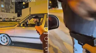 Silahla 'şaka' videosu çeken gençler polisi karşısında görünce donup kaldı