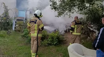 Çınarcık'ta Şarjda Olan Elektrikli Motosiklet Yandı