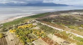 Eğirdir Gölü Sonbahar Güzellikleriyle Havadan Görüntülendi