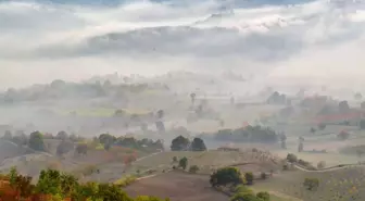 İnegöl'de Sonbahar Güzelliği Dronla Görüntülendi
