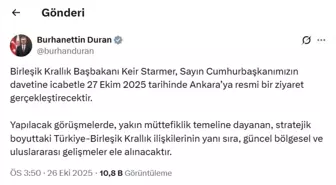 Birleşik Krallık Başbakanı Keir Starmer, Cumhurbaşkanı Erdoğan'ın Daveti Üzerine Ankara'ya Geliyor
