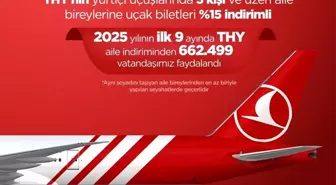 Aile Yılı'nda 662 Bin 499 Kişi THY İndiriminden Yararlandı