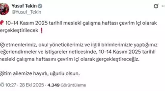 Öğretmenler İçin Mesleki Çalışma Haftası Çevrim İçi Olacak