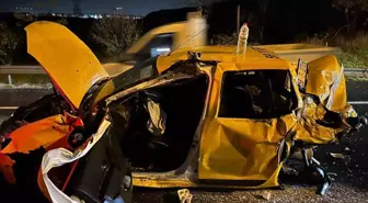 Tekirdağ Çorlu'da Zincirleme Kaza: Taksi Sürücüsü Yaralandı