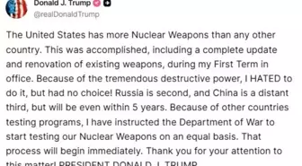 Trump, Nükleer Silah Testlerine Yeniden Başlama Talimatı Verdi