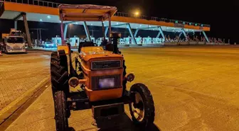 Bursa Otoyolunda Traktörle Seyir Halindeki Sürücüye Cezai İşlem