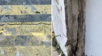Binanın kolonları patladı, zeminde ise kayma ve çatlak var