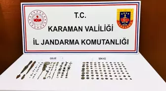 Karaman'da Jandarma Uygulamalarında 2 Tutuklama ve Tarihi Eser Ele Geçirildi