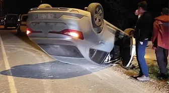 Kaynarca'da Kuma Çarpan Otomobil Takla Attı