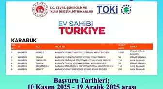 Karabük'te 1600 Sosyal Konut İçin Başvurular 10 Kasım'da Başlıyor