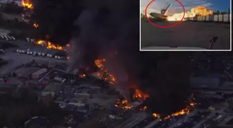 ABD'yi ayağa kaldıran kaza kamerada! Kargo uçağı bomba gibi patladı