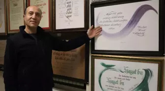 Karaciğer nakli olan Kayserisporlu eski futbolcunun kaligrafi sergisi