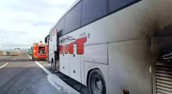 Bolu'da Yolcu Otobüsü Yangın Çıkardı