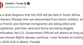 Trump'tan G20 Zirvesi'ne Sert Eleştiri: 'Tam Bir Rezalet'