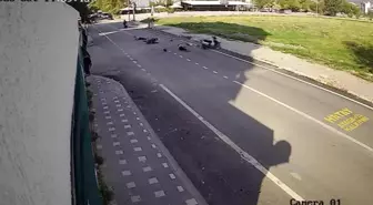 Hatay'da Motosiklet Kazası Güvenlik Kamerasında