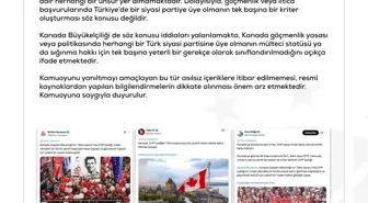 Kanada'dan CHP Üyeliği ile İlgili Dezenformasyon Açıklaması