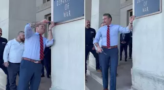 Pentagon'da 68 yıl sonra bir ilk! Tabelalar "Savaş Bakanlığı" yazılı levhalarla değiştirildi