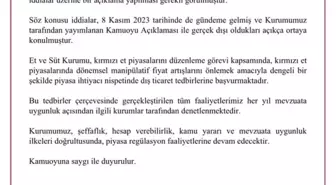 ET ve Süt Kurumu'ndan Tartışmalı İddialara Cevap