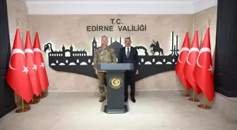 2. Kolordu Komutanı Tümgeneral Mehmet Özeren, Edirne Valisi Yunus Sezer'i Ziyaret Etti