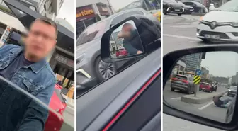 Trafikte tartıştığı sürücüye saldırmak isterken ölümden döndü