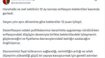 Bakan Şimşek: Dezenflasyon Politikalari ile Enflasyon Beklentileri İyileşiyor