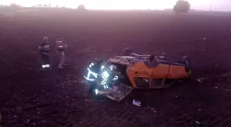 Hatay'da Şarampole Devrilen Otomobilin Sürücüsü Yaralandı