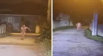 Düzce bu görüntüleri konuşuyor! Dilenci çırılçıplak soyunup kaçtı