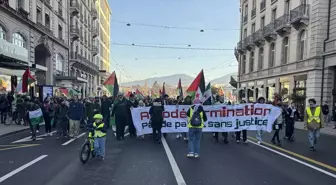 Cenevre'de Filistin Dayanışması İçin Binlerce Kişi Yürüdü